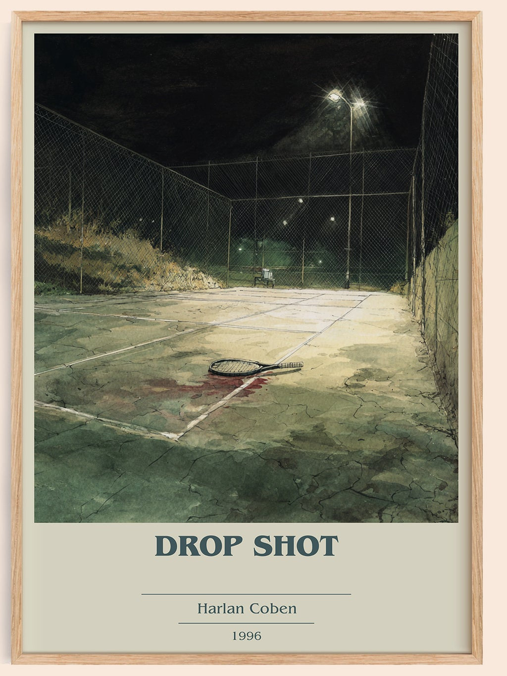 Drop Shot book cover book poster by Harlan Coben – framed literary art print