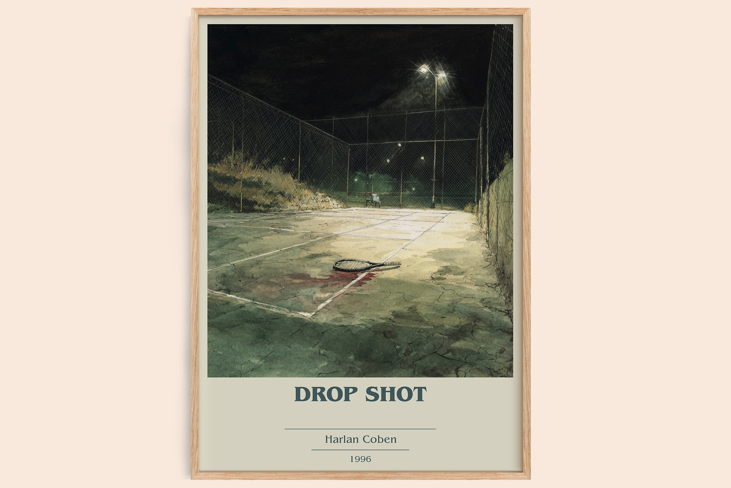 Drop Shot book cover book poster by Harlan Coben – framed literary art print