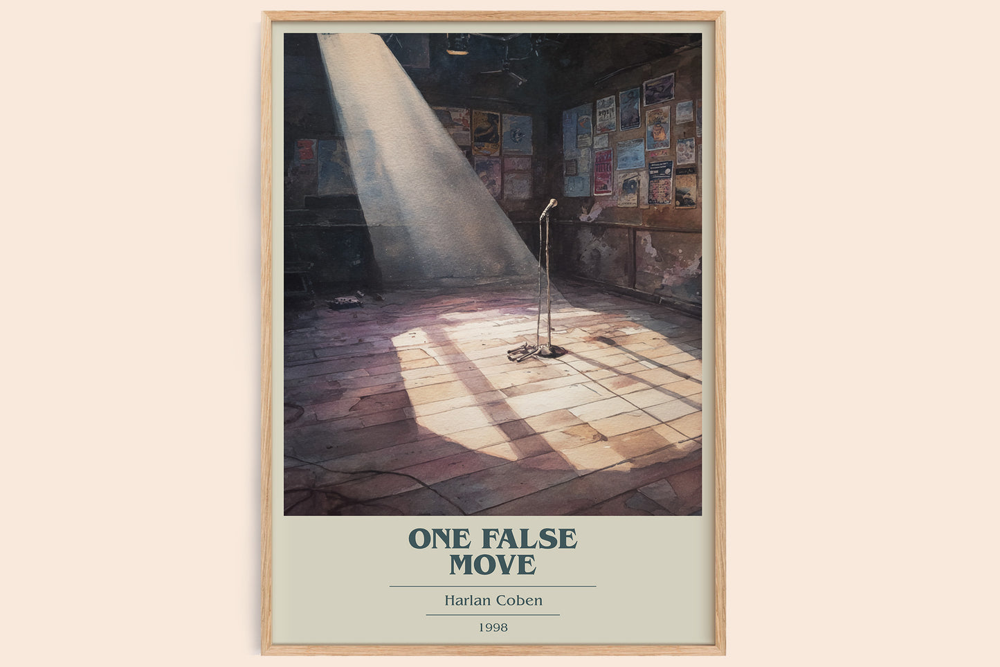 One False Move book cover book poster by Harlan Coben – framed literary art print