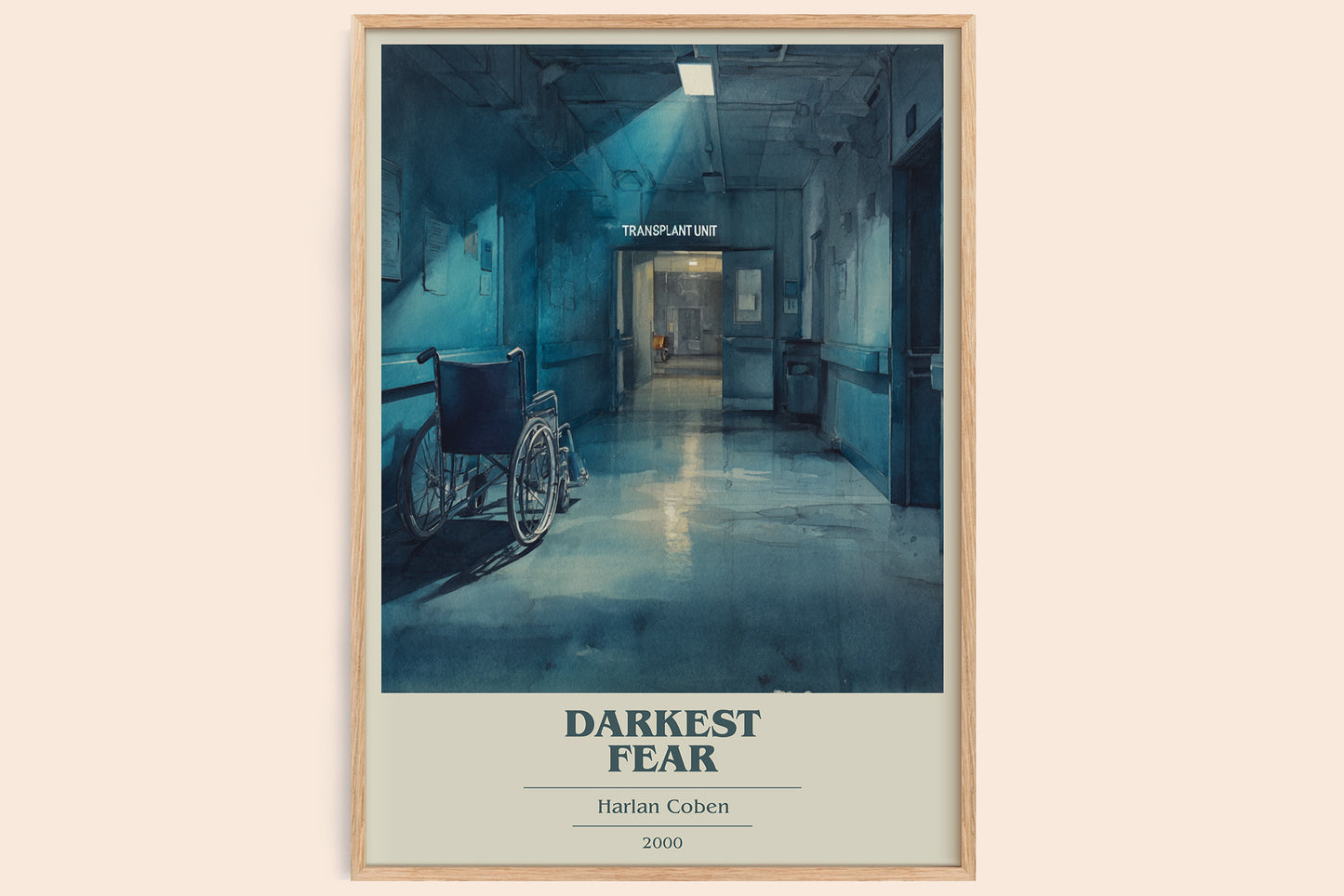 Darkest Fear book cover book poster by Harlan Coben – framed literary art print