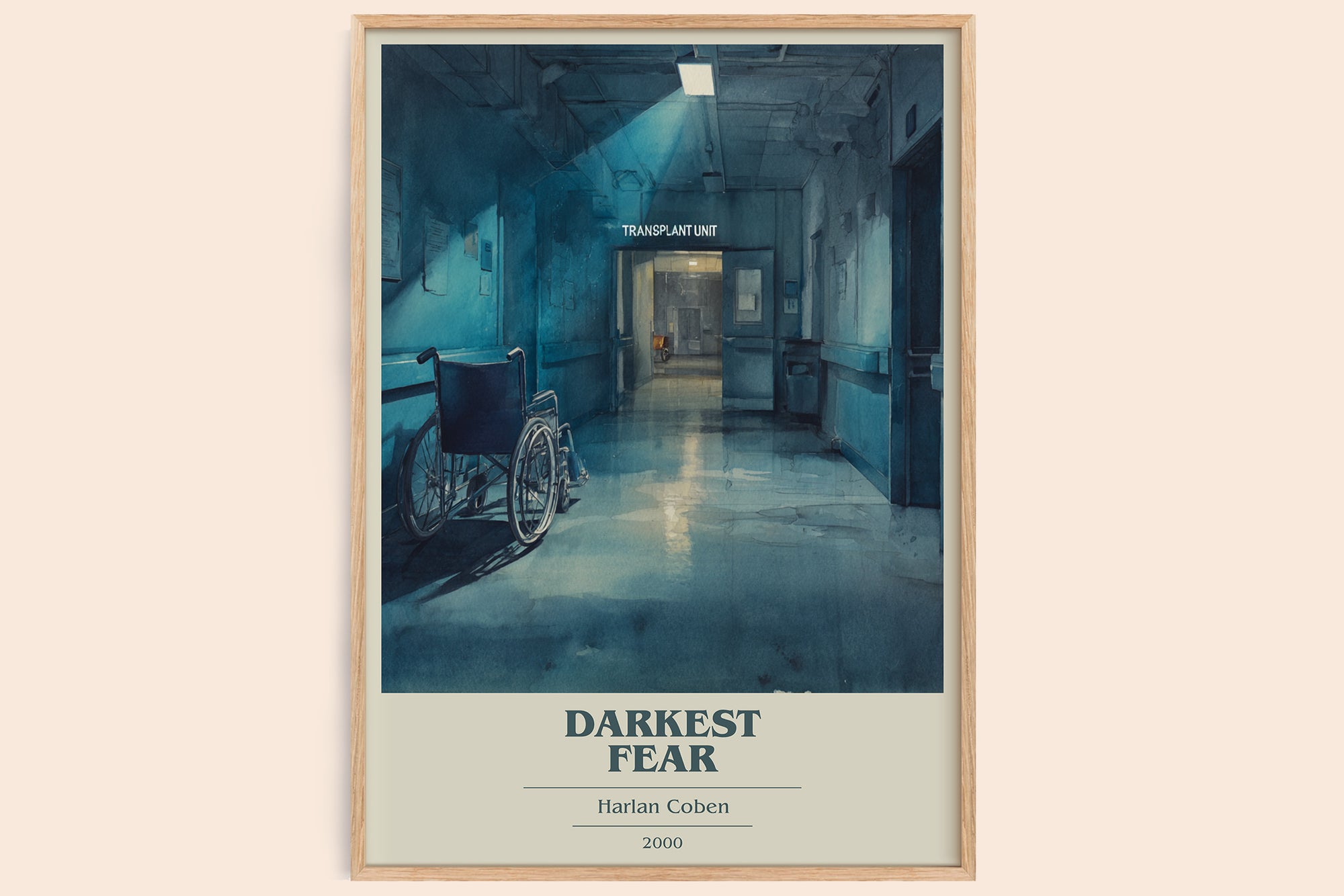 Darkest Fear book cover book poster by Harlan Coben – framed literary art print