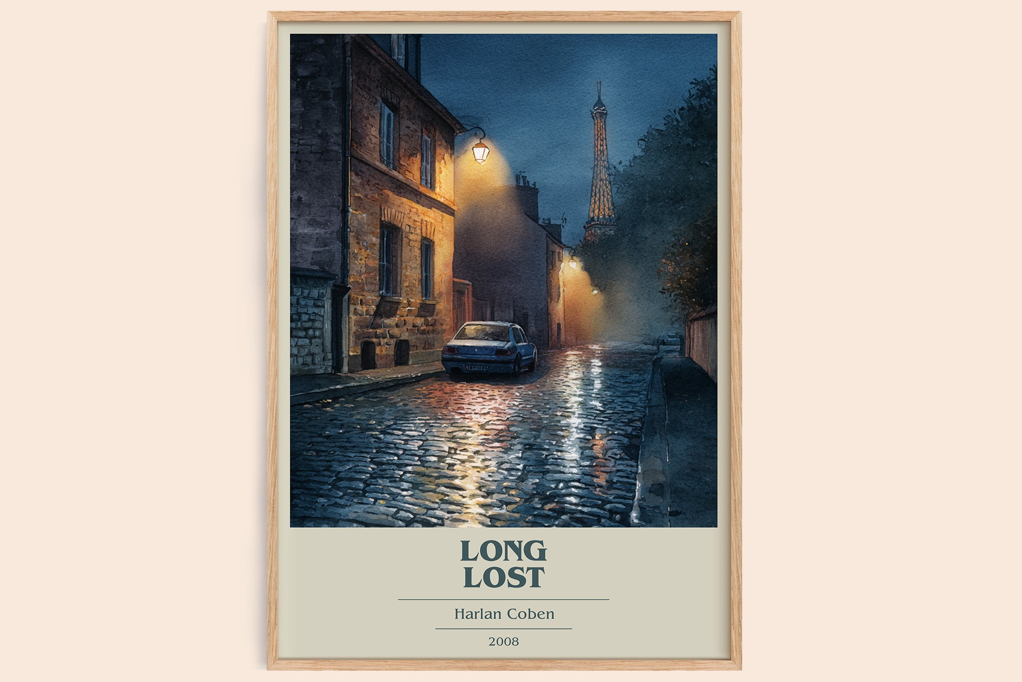 Long Lost book cover book poster by Harlan Coben – framed literary art print