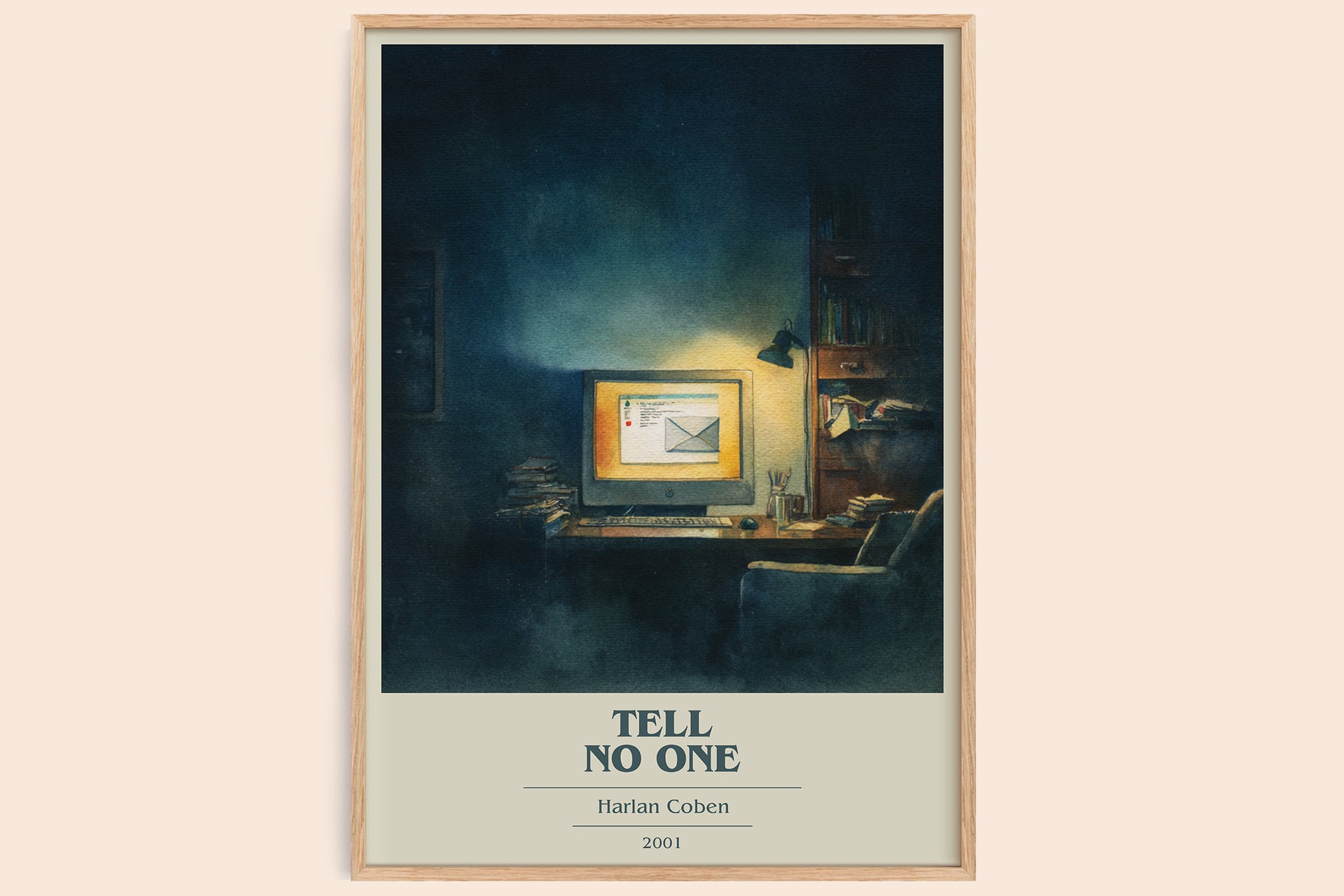 Tell No One book cover book poster by Harlan Coben – framed literary art print