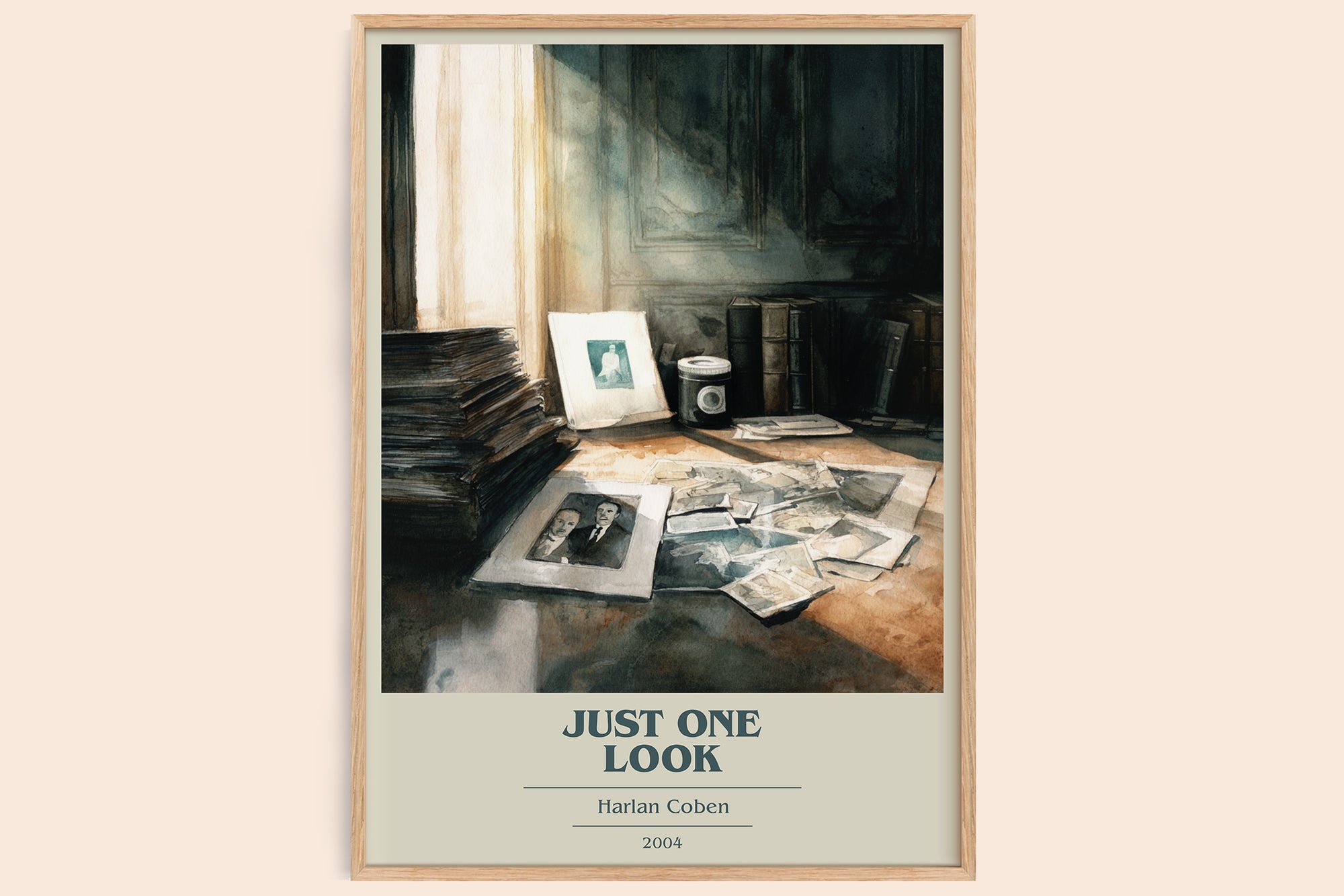 Just One Look book cover book poster by Harlan Coben – framed literary art print