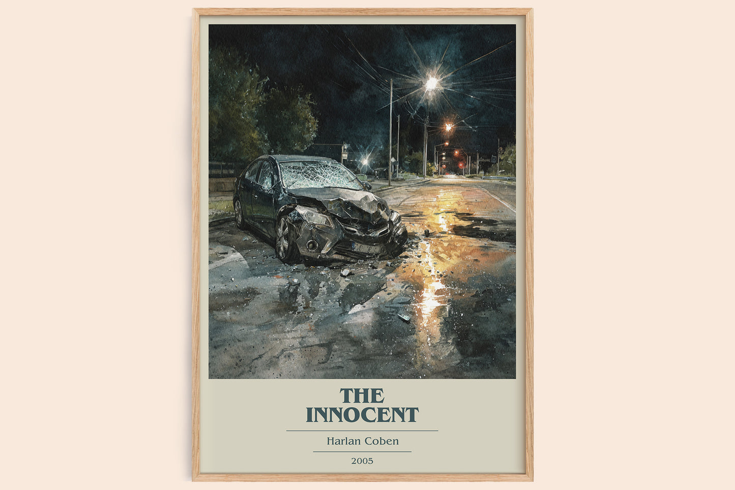 The Innocent book cover book poster by Harlan Coben – framed literary art print