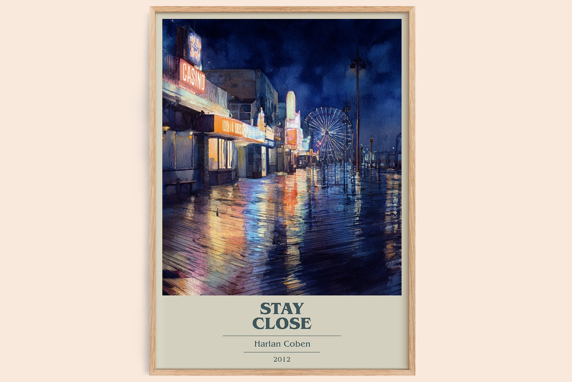 Stay Close book cover book poster by Harlan Coben – framed literary art print