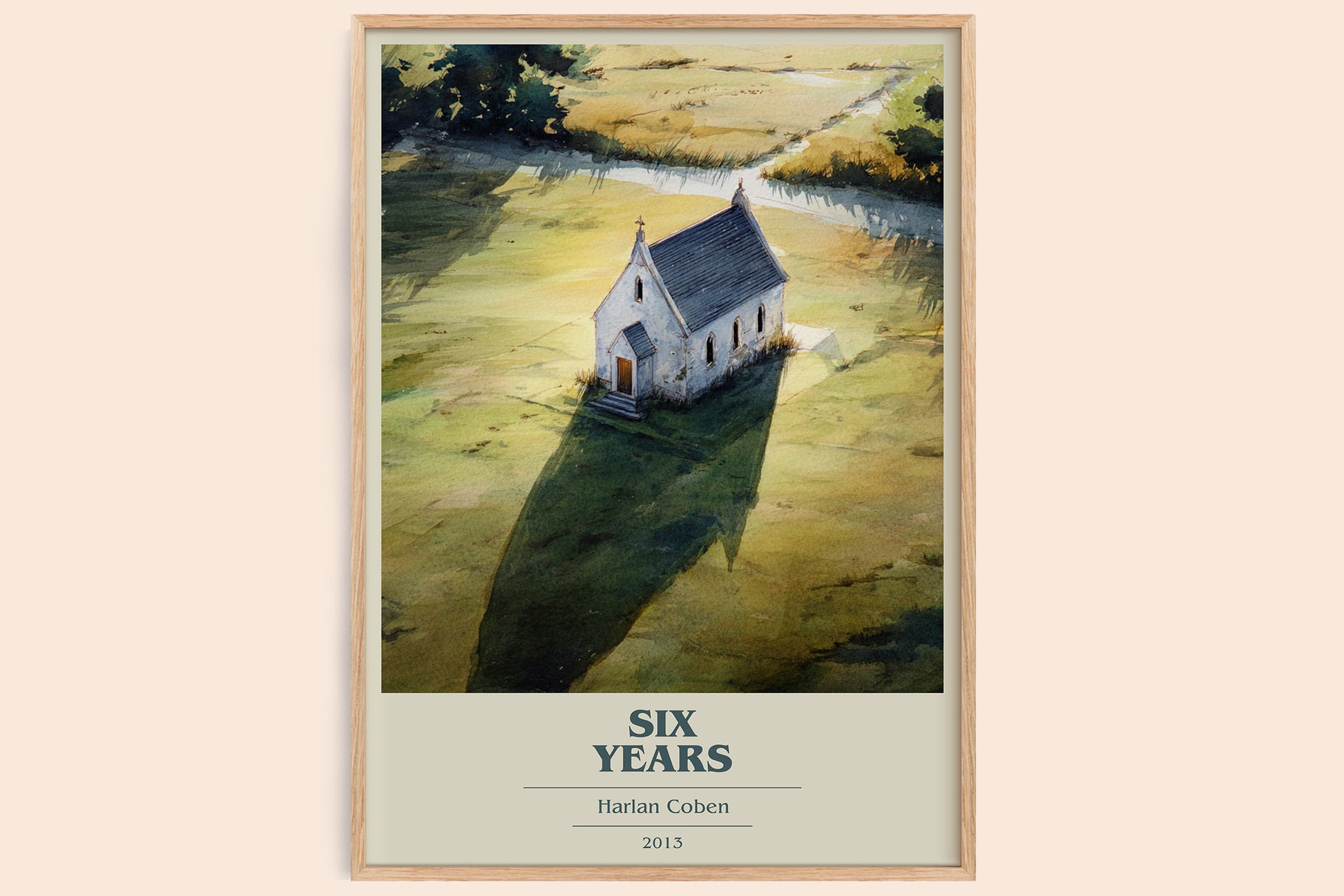 Six Years book cover book poster by Harlan Coben – framed literary art print