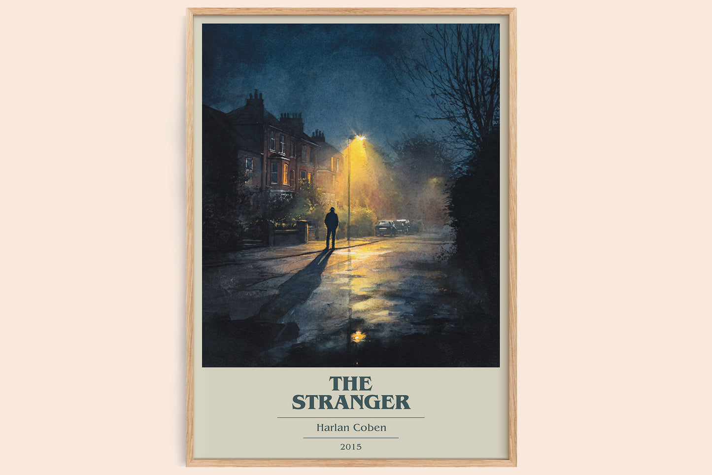 The Stranger book cover book poster by Harlan Coben – framed literary art print