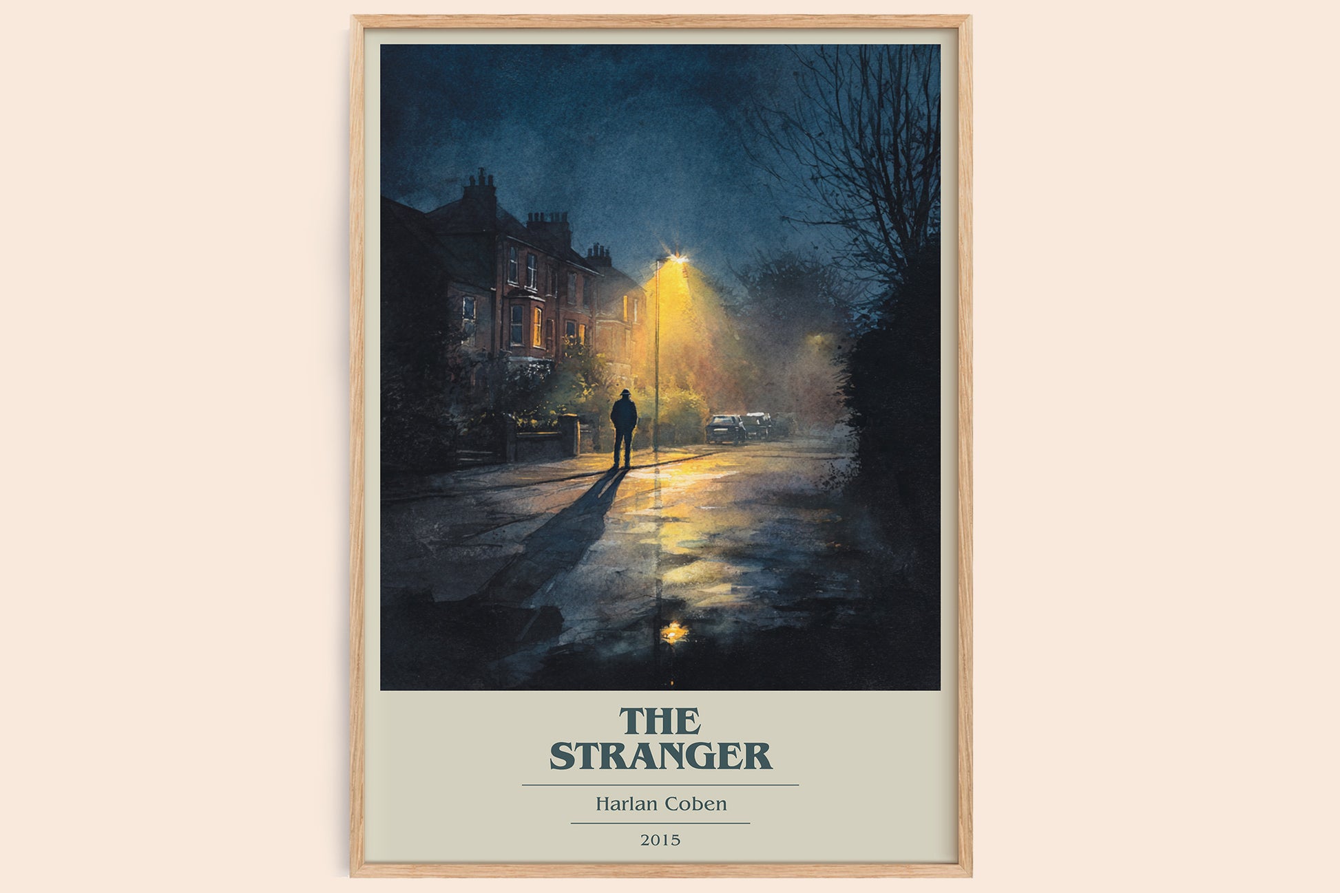 The Stranger book cover book poster by Harlan Coben – framed literary art print