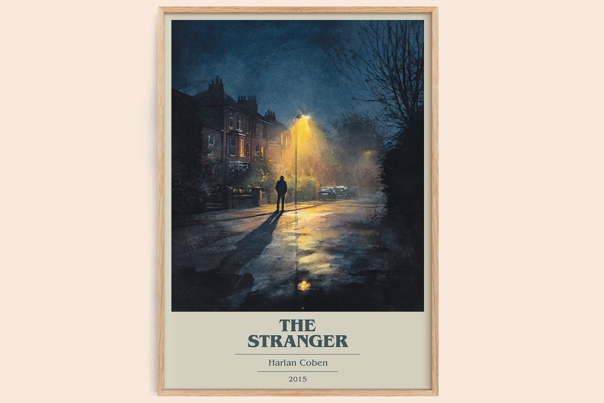 The Stranger book cover book poster by Harlan Coben – framed literary art print