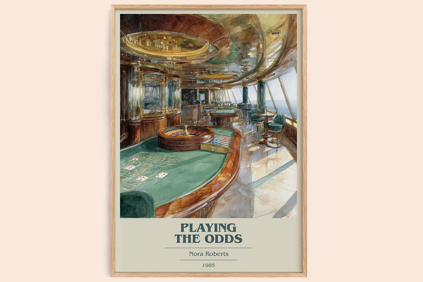 Playing the Odds book cover book poster by Nora Roberts – framed literary art print