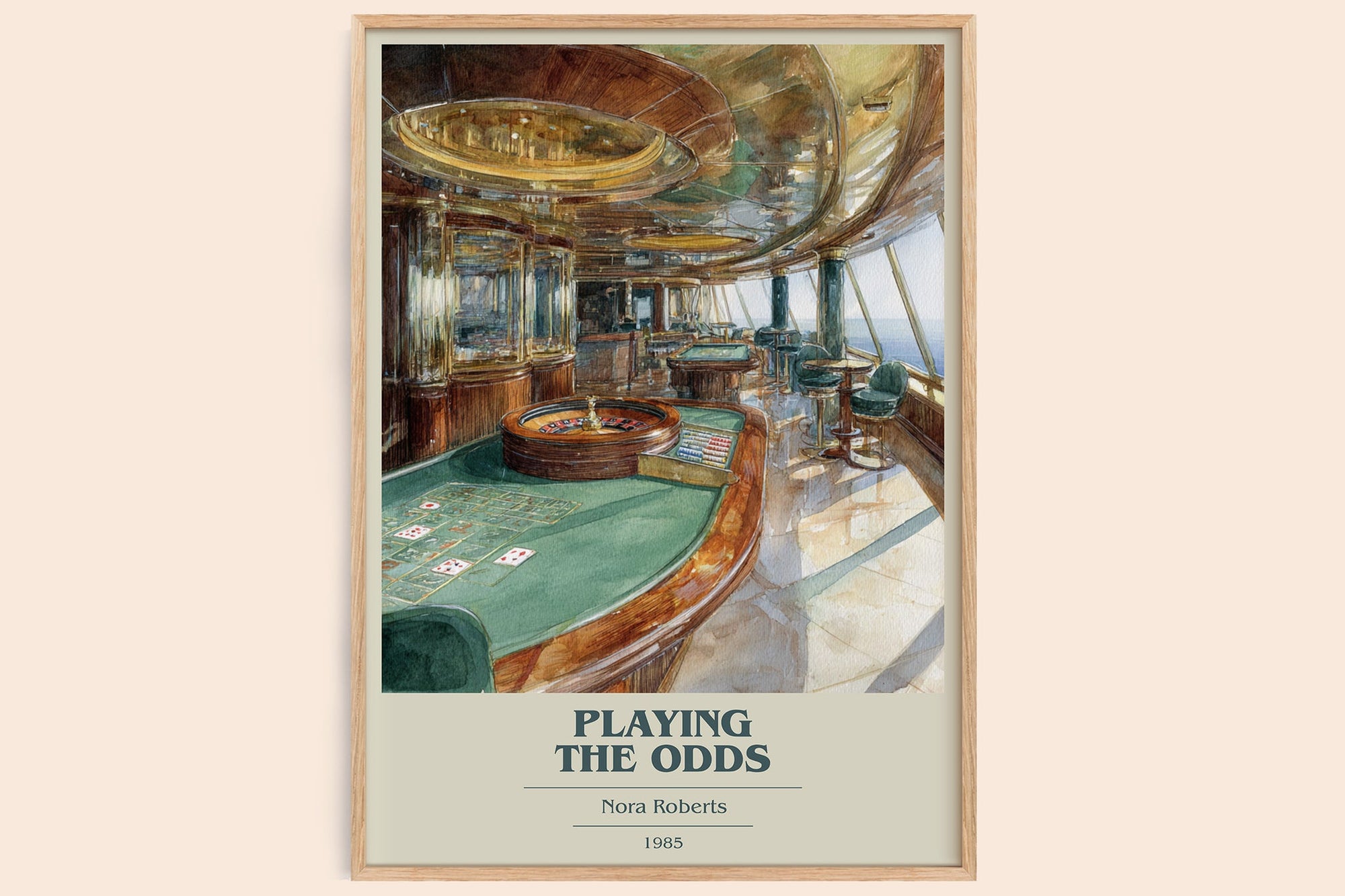 Playing the Odds book cover book poster by Nora Roberts – framed literary art print