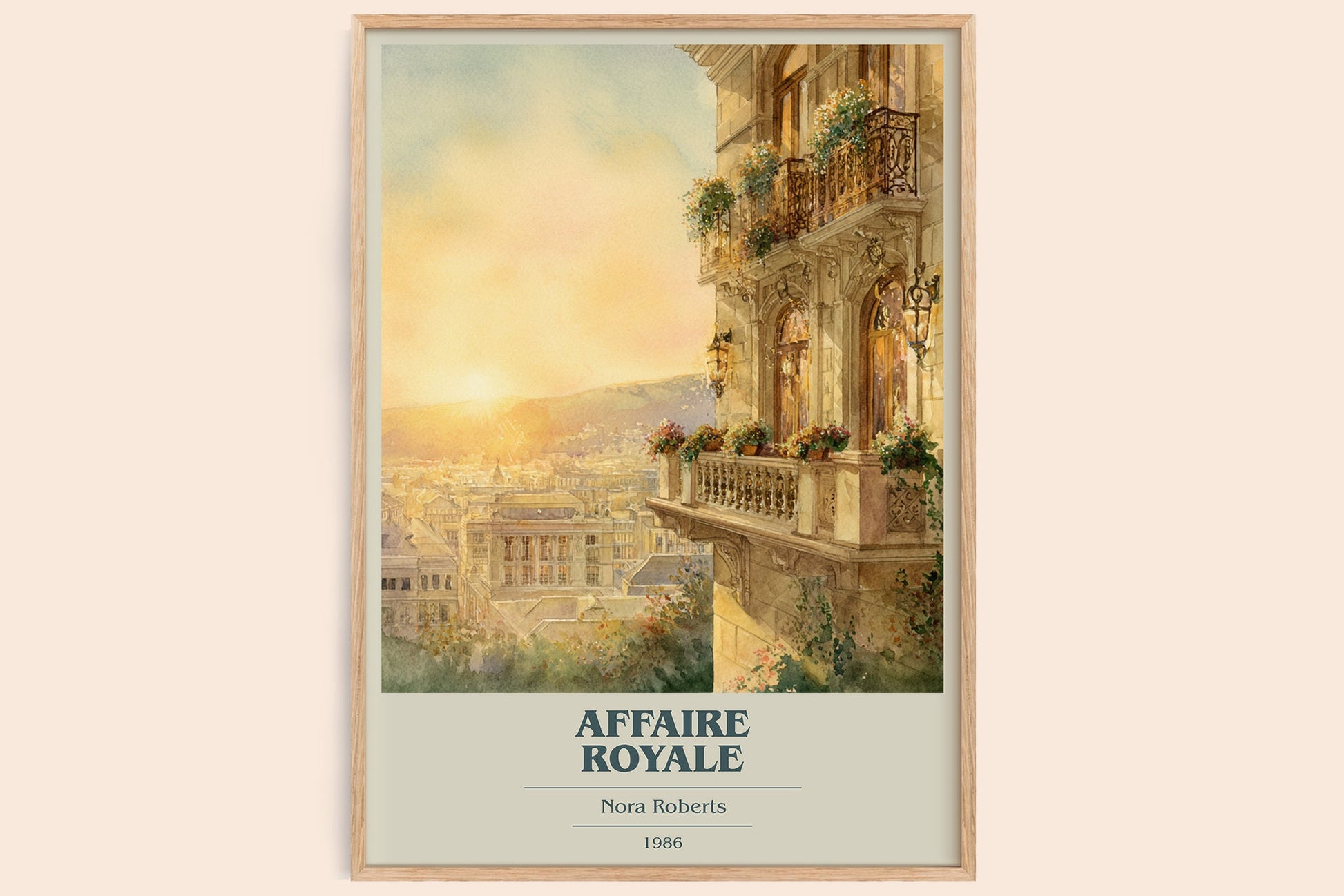 Affaire Royale book cover book poster by Nora Roberts – framed literary art print