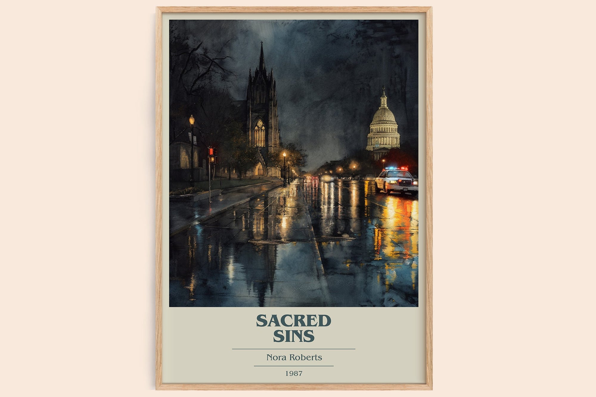 Sacred Sins book cover book poster by Nora Roberts – framed literary art print