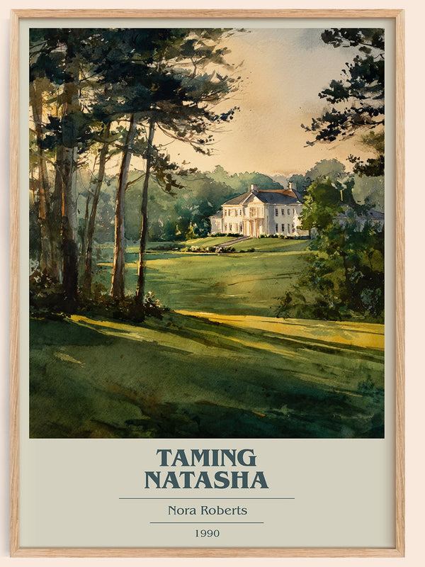 Taming Natasha book cover book poster by Nora Roberts – framed literary art print