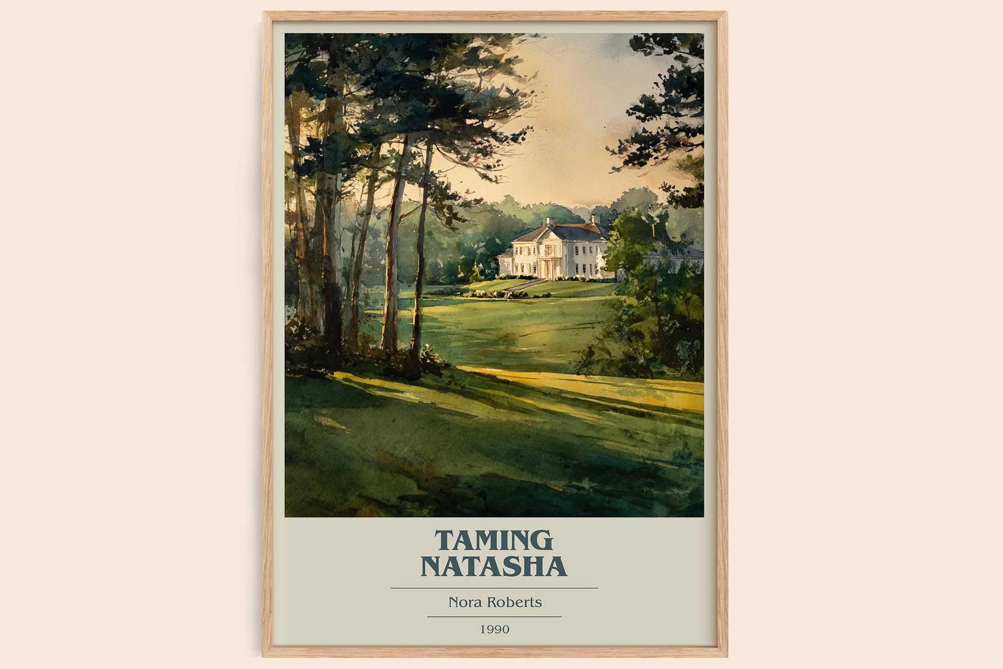 Taming Natasha book cover book poster by Nora Roberts – framed literary art print