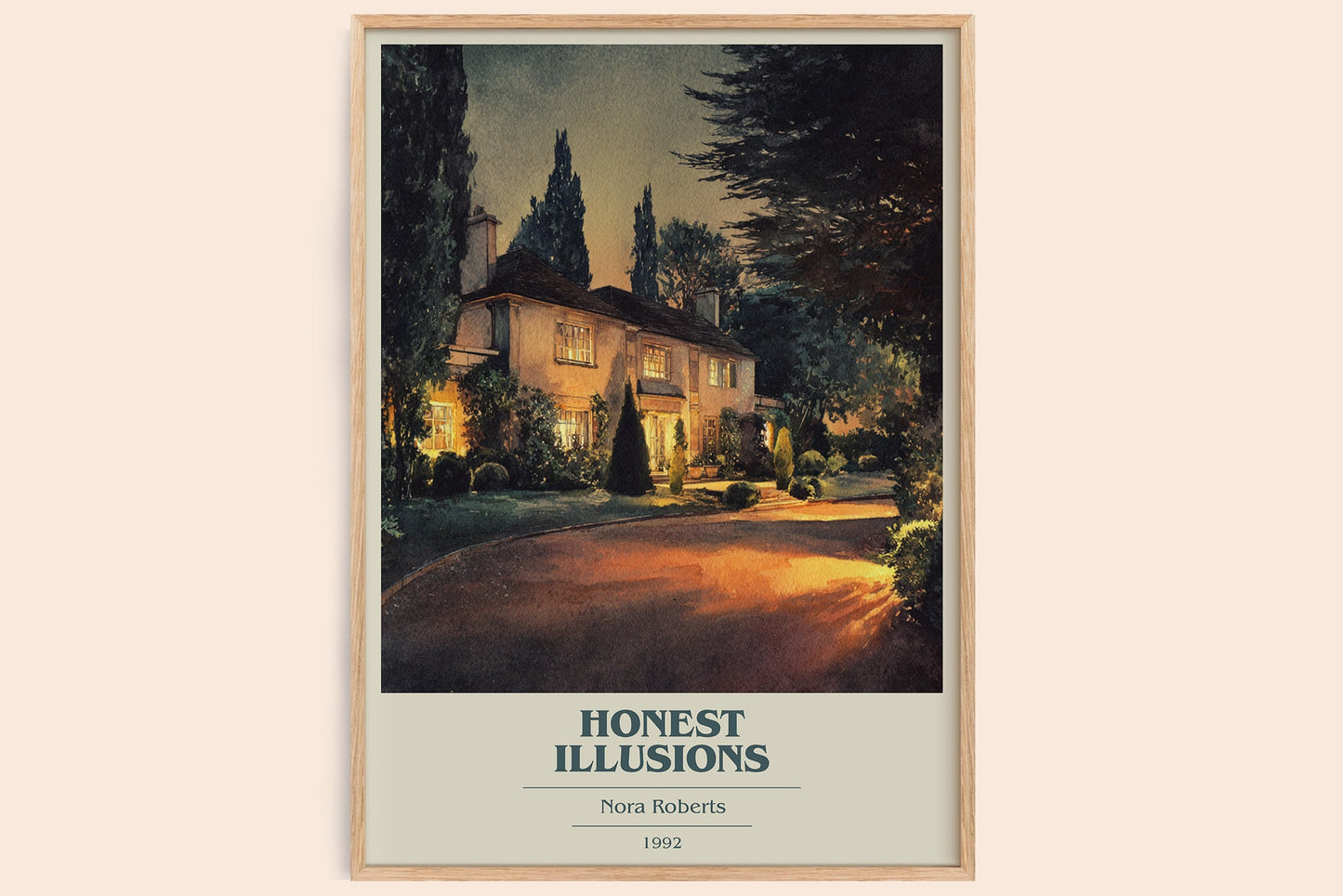 Honest Illusions book cover book poster by Nora Roberts – framed literary art print
