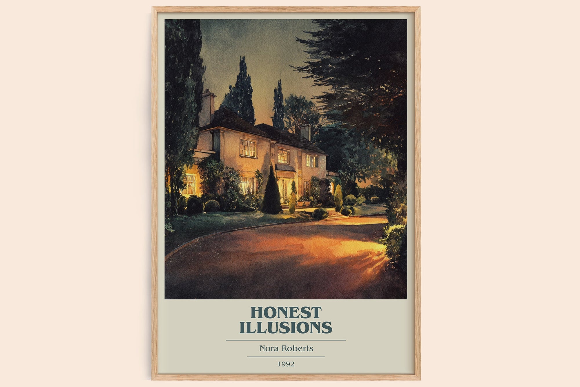 Honest Illusions book cover book poster by Nora Roberts – framed literary art print