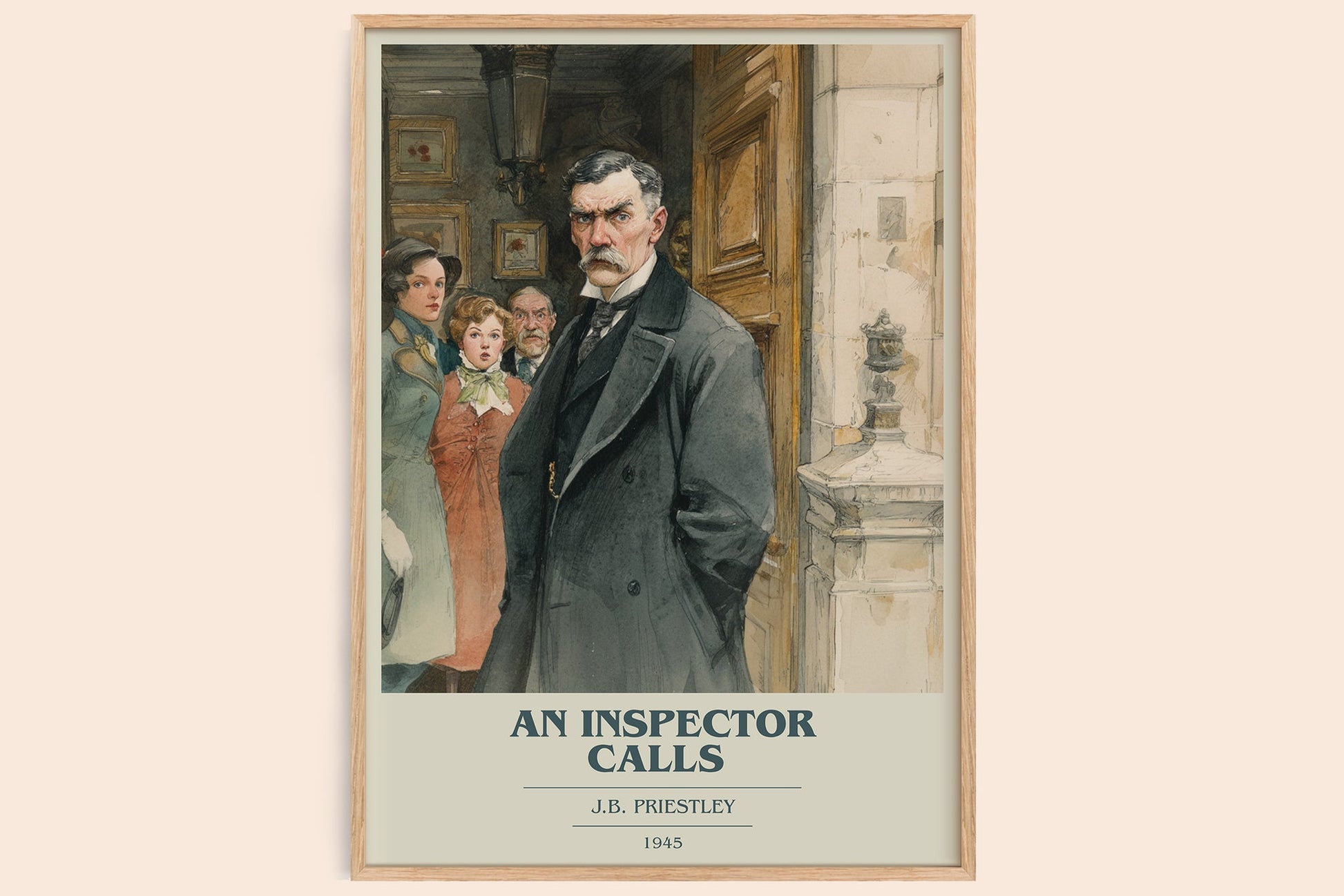 An Inspector Calls book cover book poster by J. B. Priestley – framed literary art print