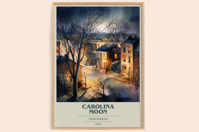 Carolina Moon book cover book poster by Nora Roberts – framed literary art print