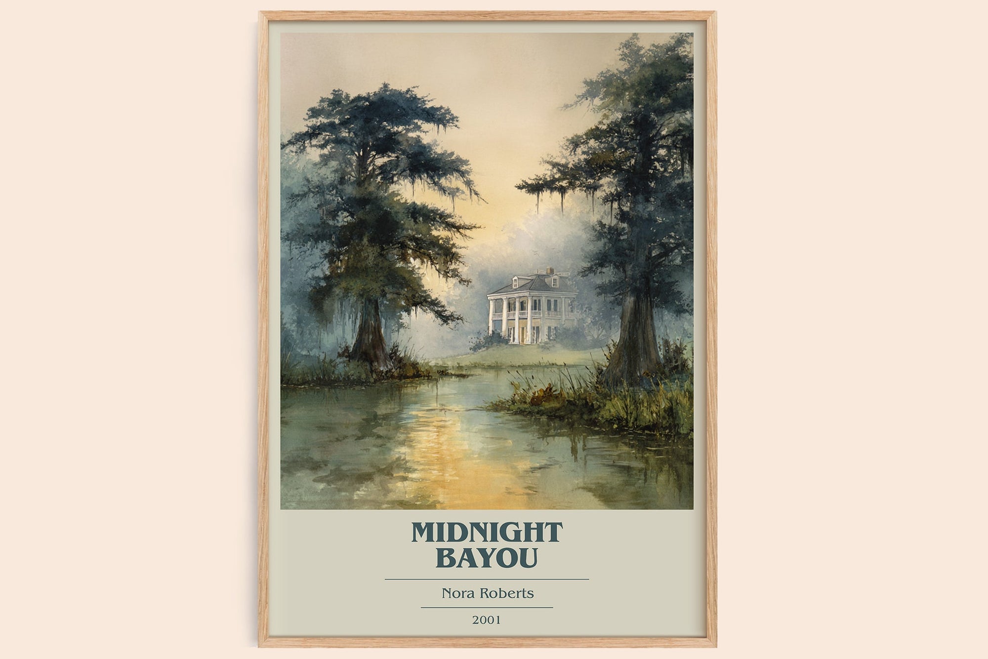 Midnight Bayou book cover book poster by Nora Roberts – framed literary art print