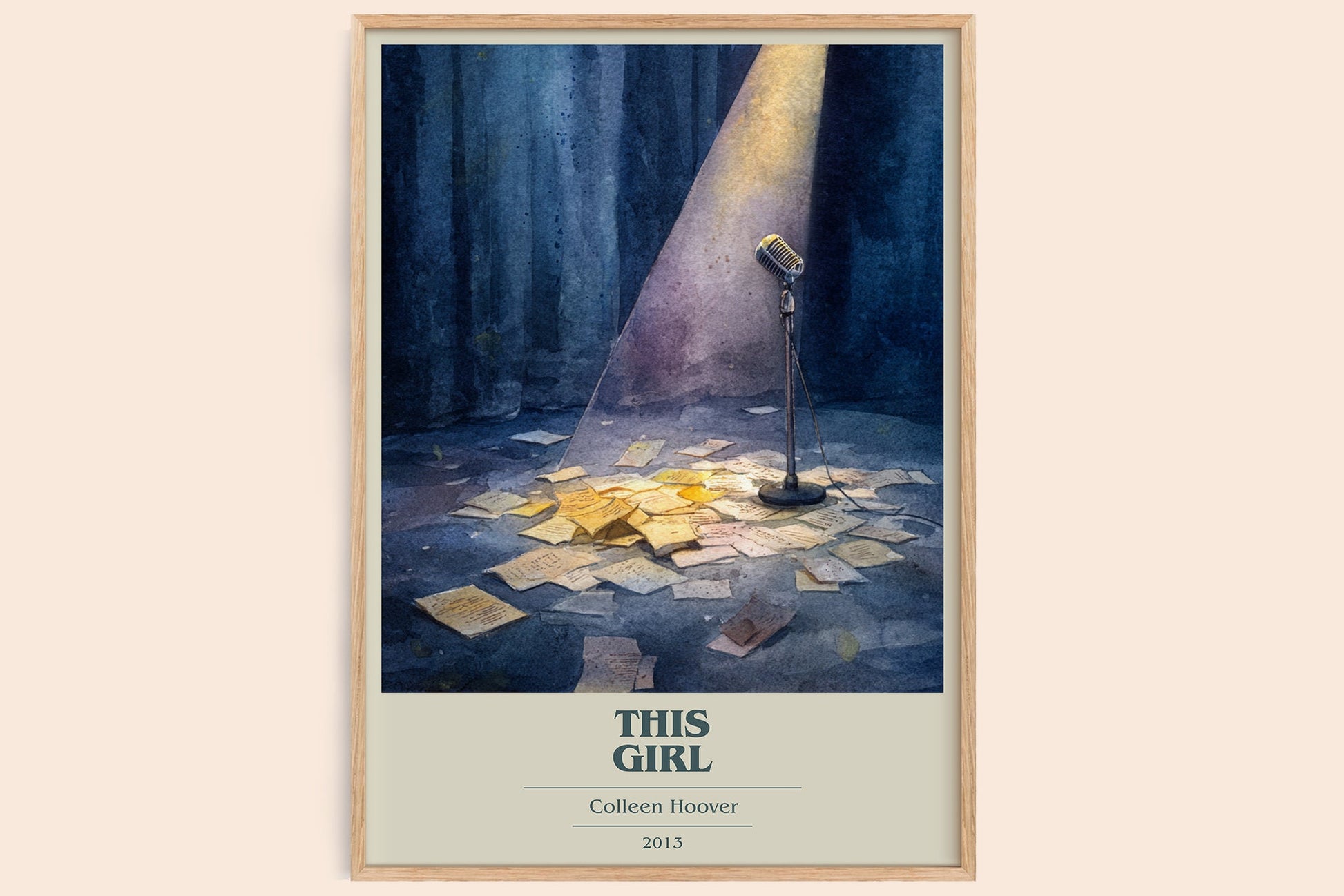 This Girl book cover book poster by Colleen Hoover – framed literary art print