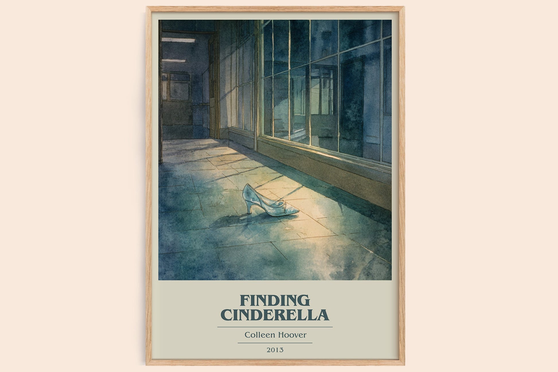 Finding Cinderella book cover book poster by Colleen Hoover – framed literary art print