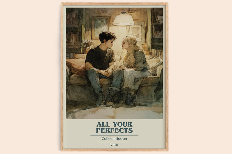 All Your Perfects book cover book poster by Colleen Hoover – framed literary art print