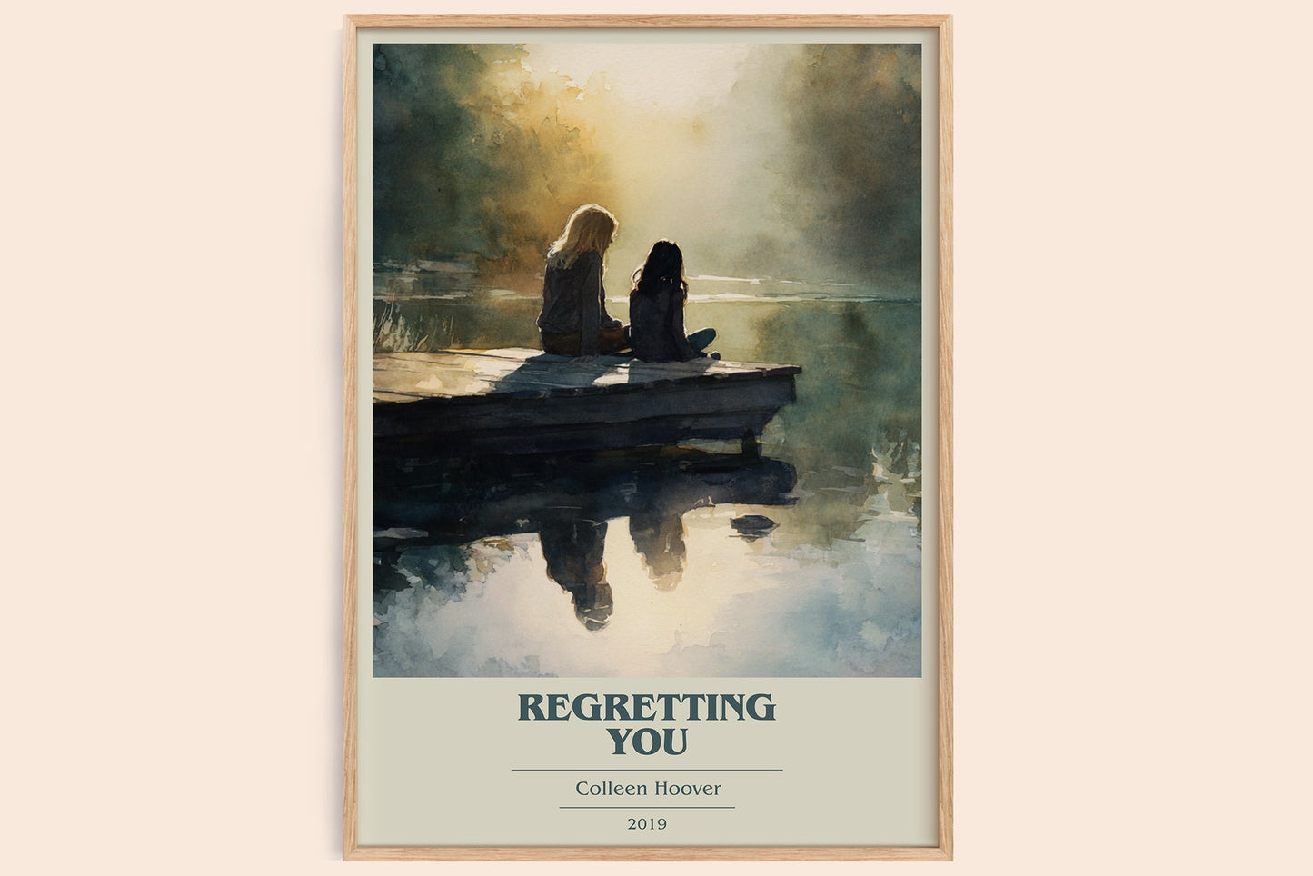 Regretting You book cover book poster by Colleen Hoover – framed literary art print