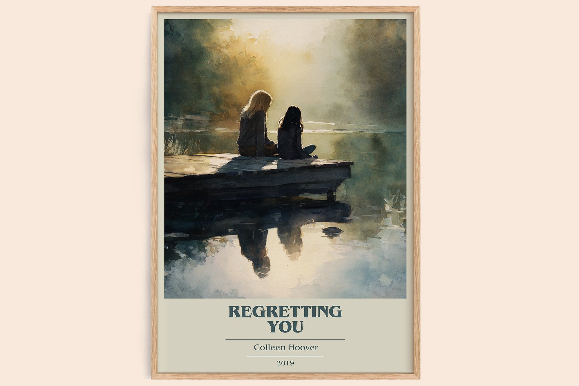 Regretting You book cover book poster by Colleen Hoover – framed literary art print