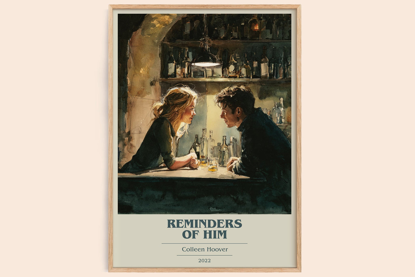 Reminders of Him book cover book poster by Colleen Hoover – framed literary art print