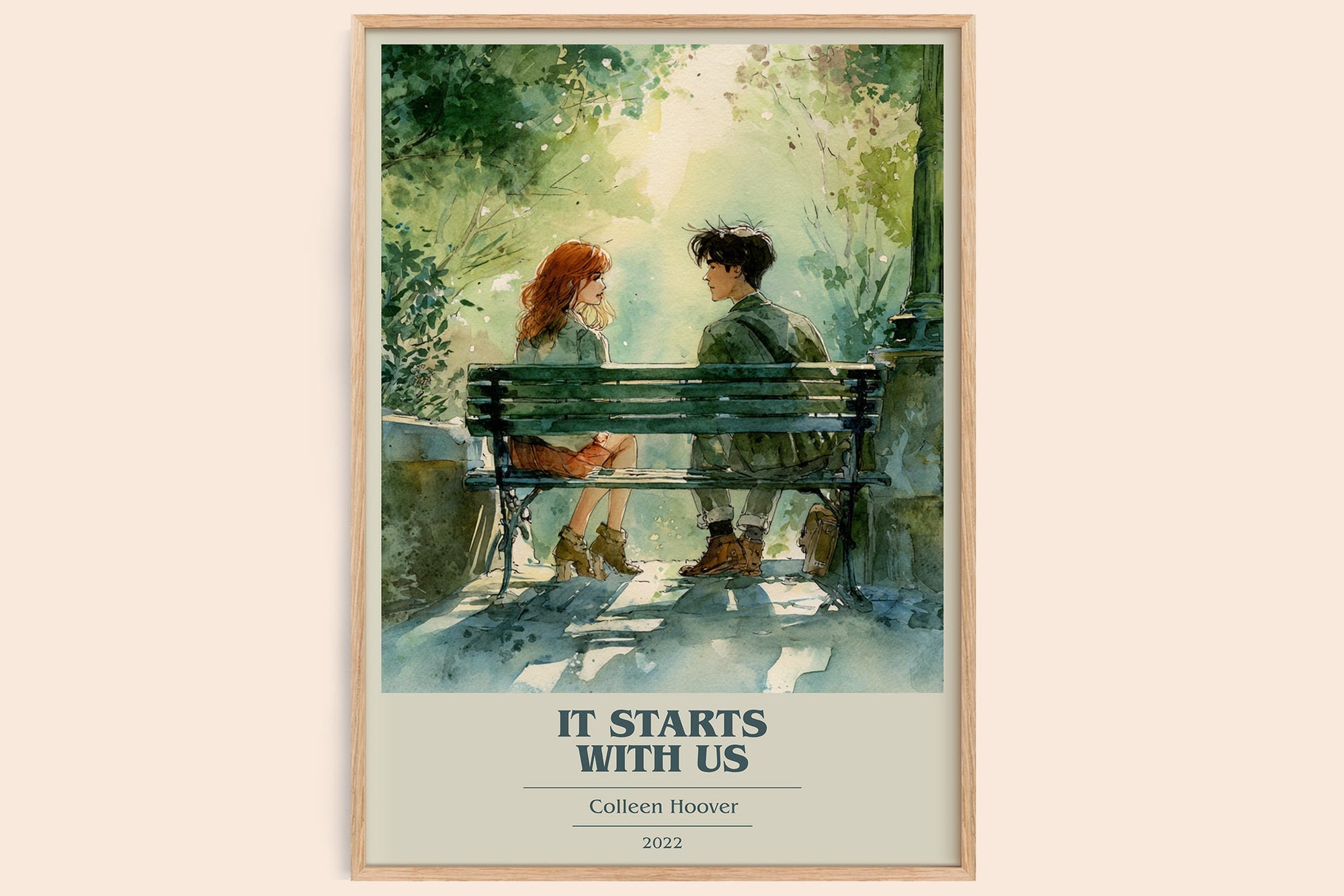 It Starts With Us book cover book poster by Colleen Hoover – framed literary art print