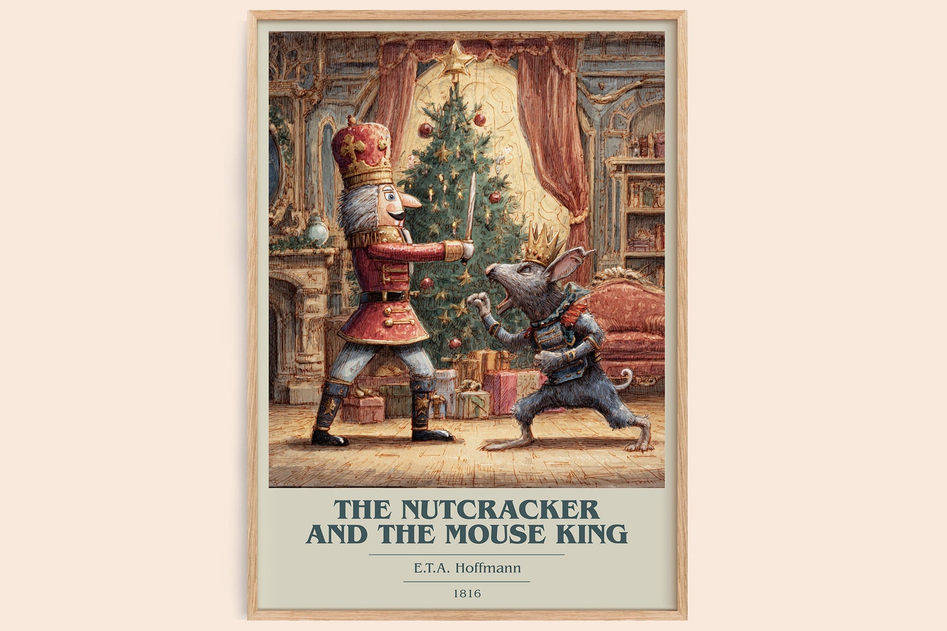 Nutcracker and the Mouse King book cover book poster by E. T. A. Hoffmann – framed literary art print