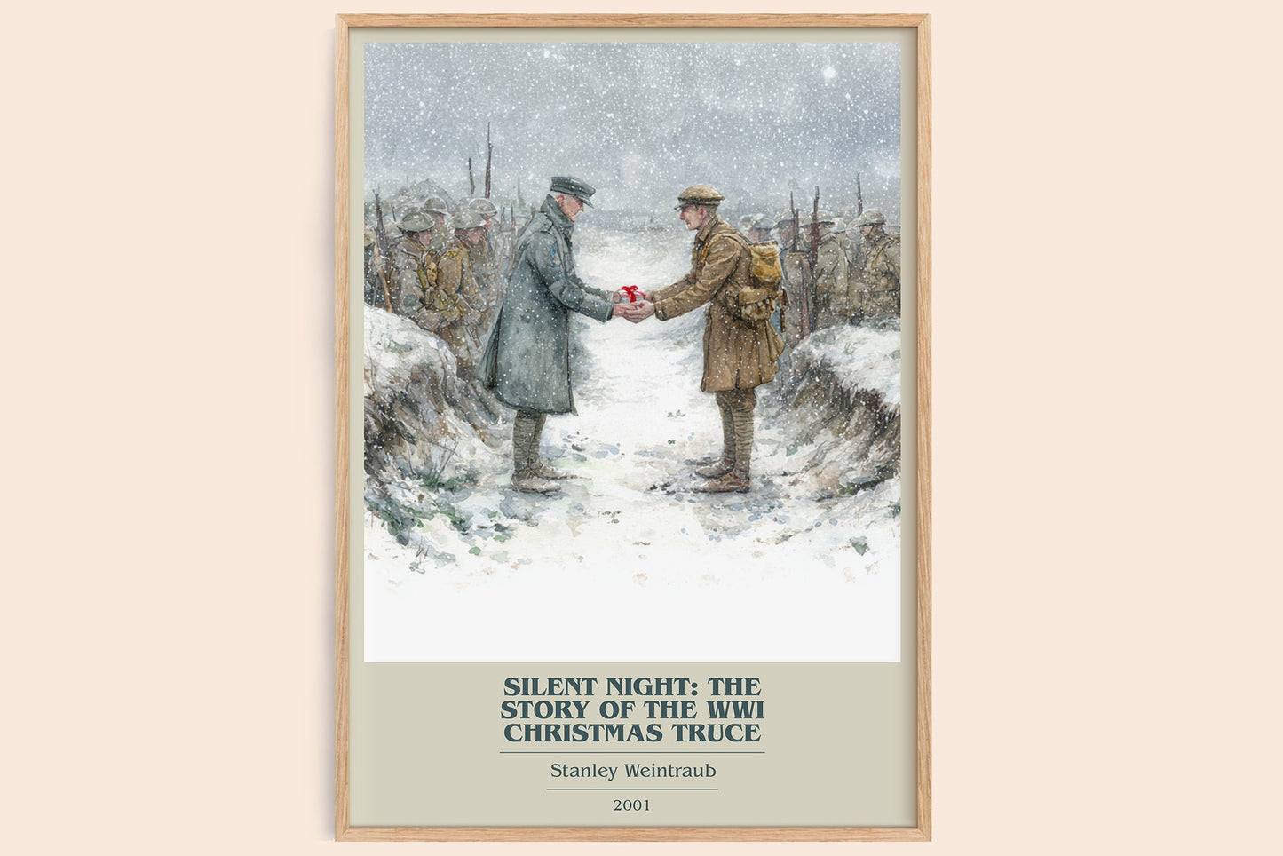 Silent Night: The Story of the World War I Christmas Truce book cover book poster by Stanley Weintraub – framed literary art