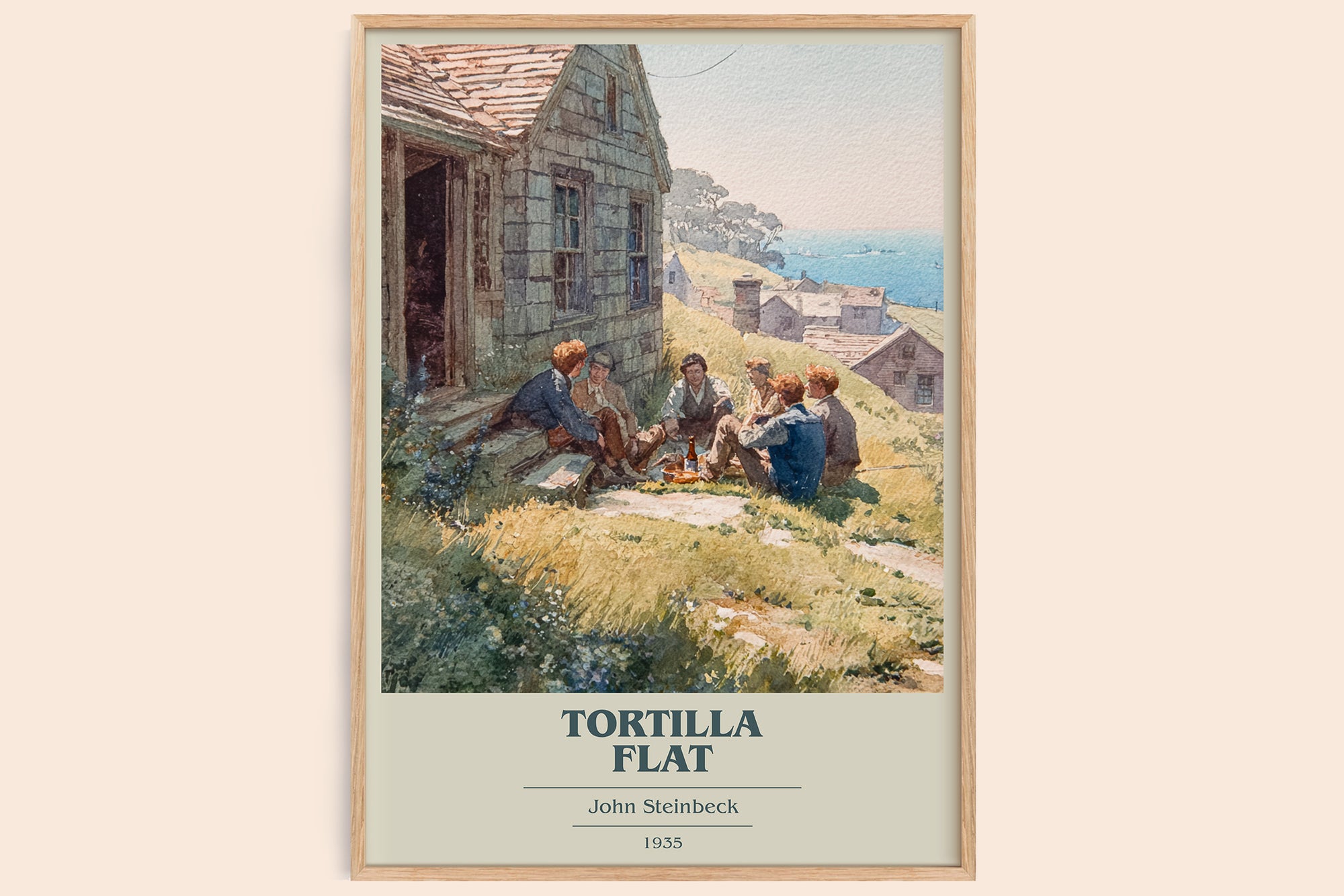 Tortilla Flat book cover book poster by John Steinbeck – framed literary art print