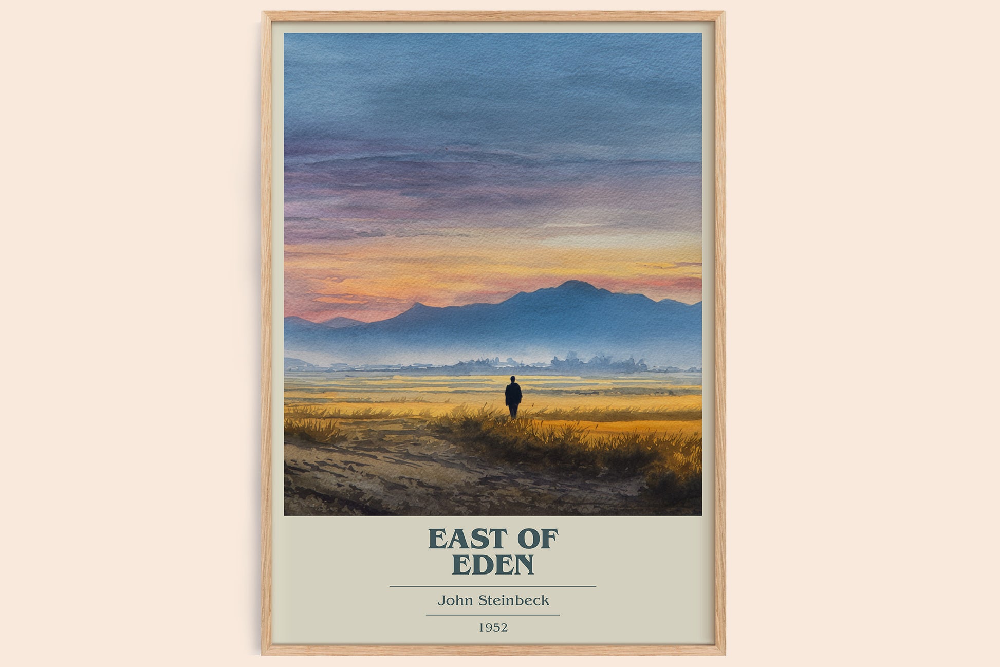 East of Eden book cover book poster by John Steinbeck – framed literary art print