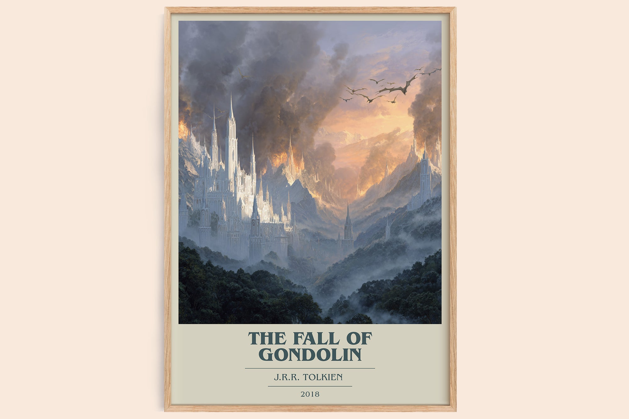 The Fall of Gondolin book cover book poster by J. R. R. Tolkien – framed literary art print