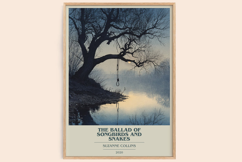 The Ballad of Songbirds and Snakes book cover book poster by Suzanne Collins – framed literary art print
