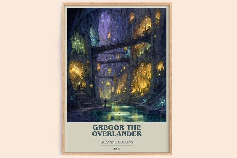 Gregor The Overlander book cover book poster by Suzanne Collins – framed literary art print