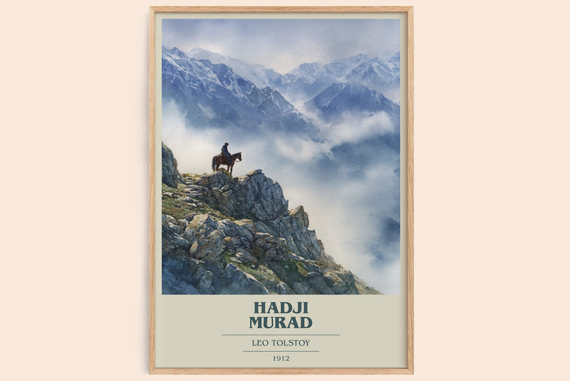 Hadji Murad book cover book poster by Leo Tolstoy – framed literary art print