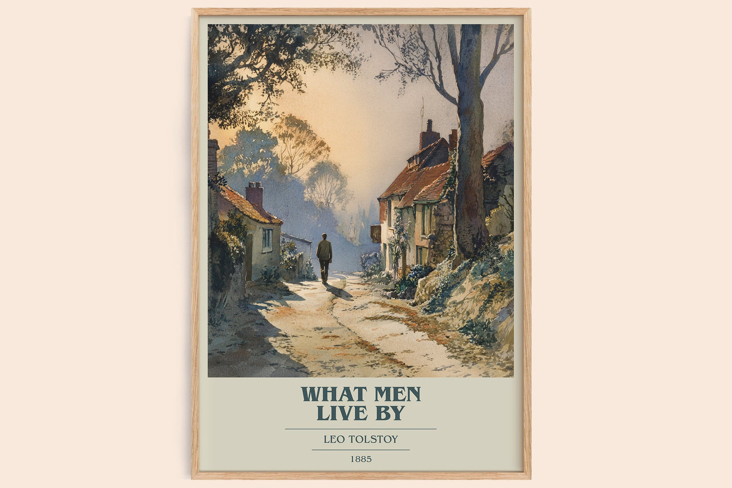 What Men Live By book cover book poster by Leo Tolstoy – framed literary art print