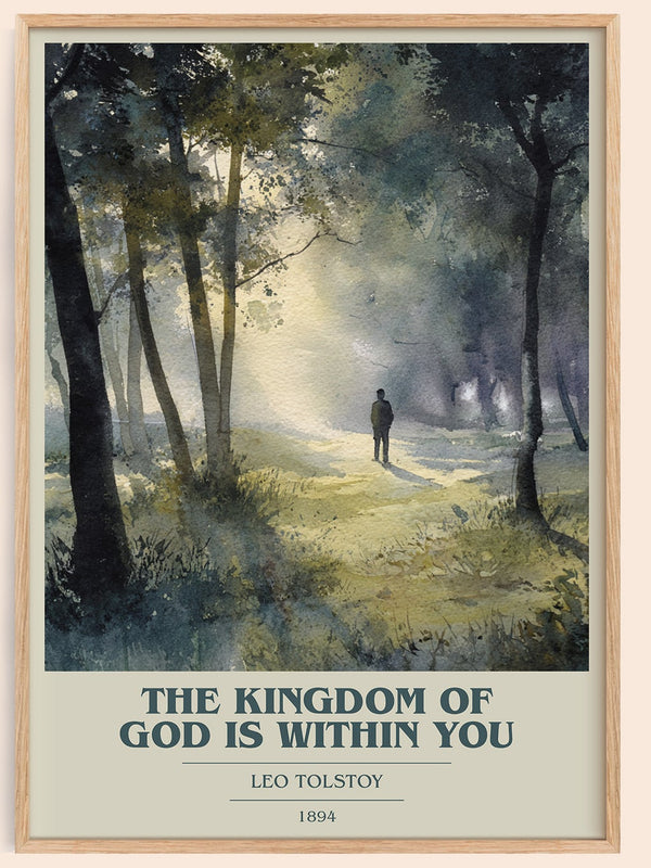 The Kingdom Of God Is Within You book cover book poster by Leo Tolstoy – framed literary art print
