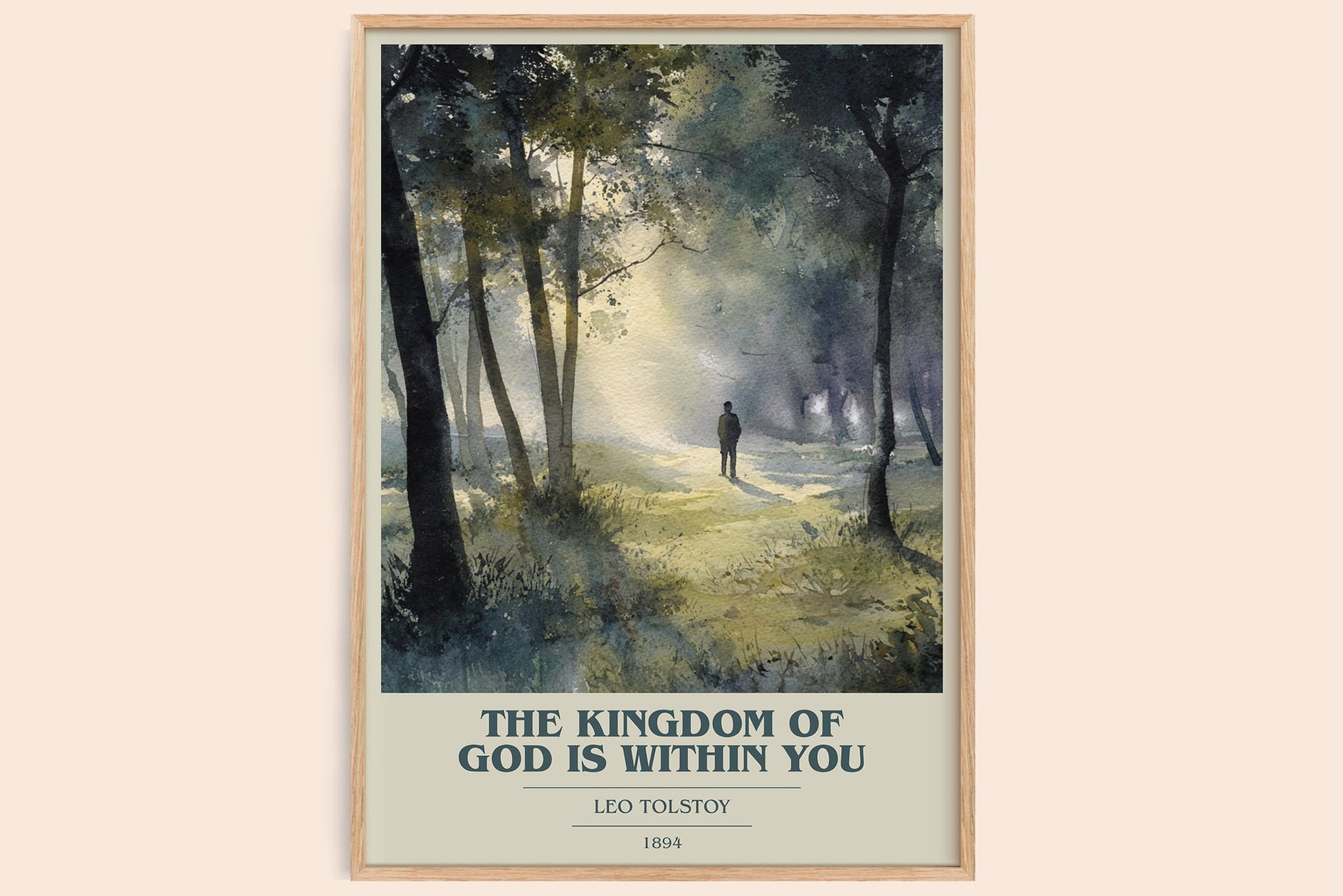 The Kingdom Of God Is Within You book cover book poster by Leo Tolstoy – framed literary art print