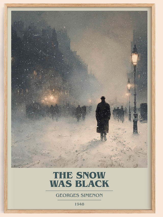 The Snow was Black Book Cover Poster by Georges Simenon