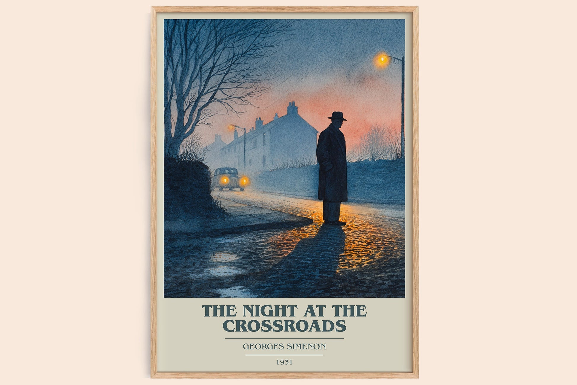 The Night At The Crossroads book cover book poster by Georges Simenon – framed literary art print