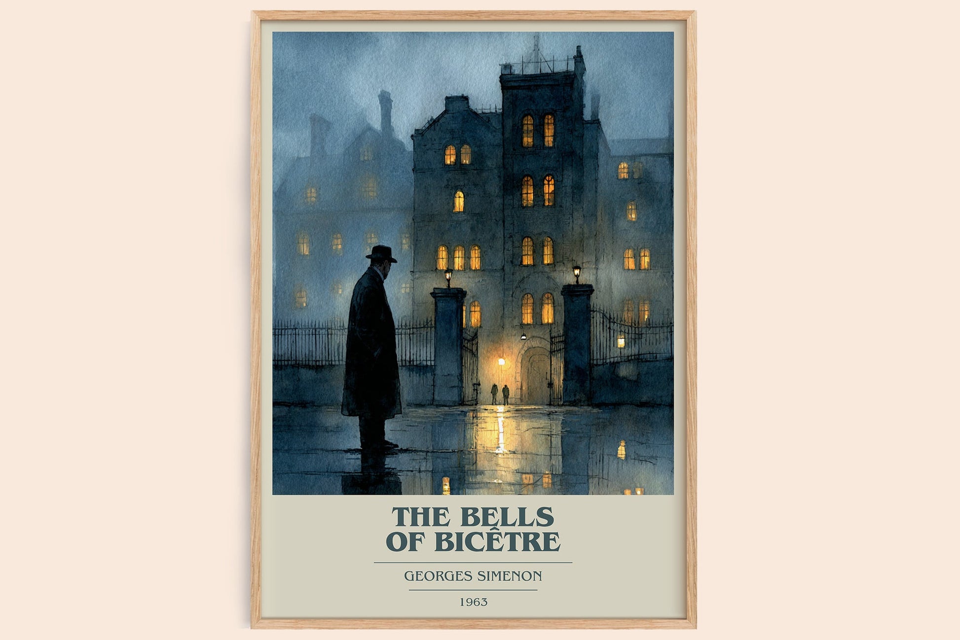 The Bells of Bicêtre book cover book poster by Georges Simenon – framed literary art print