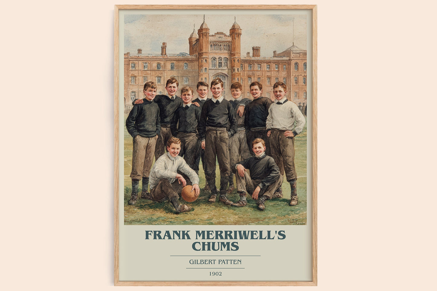 Frank Merriwell's Chums book cover book poster by Gilbert Patten – framed literary art print