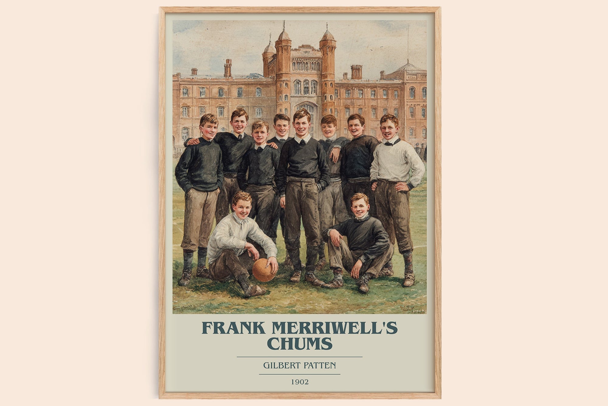 Frank Merriwell's Chums book cover book poster by Gilbert Patten – framed literary art print