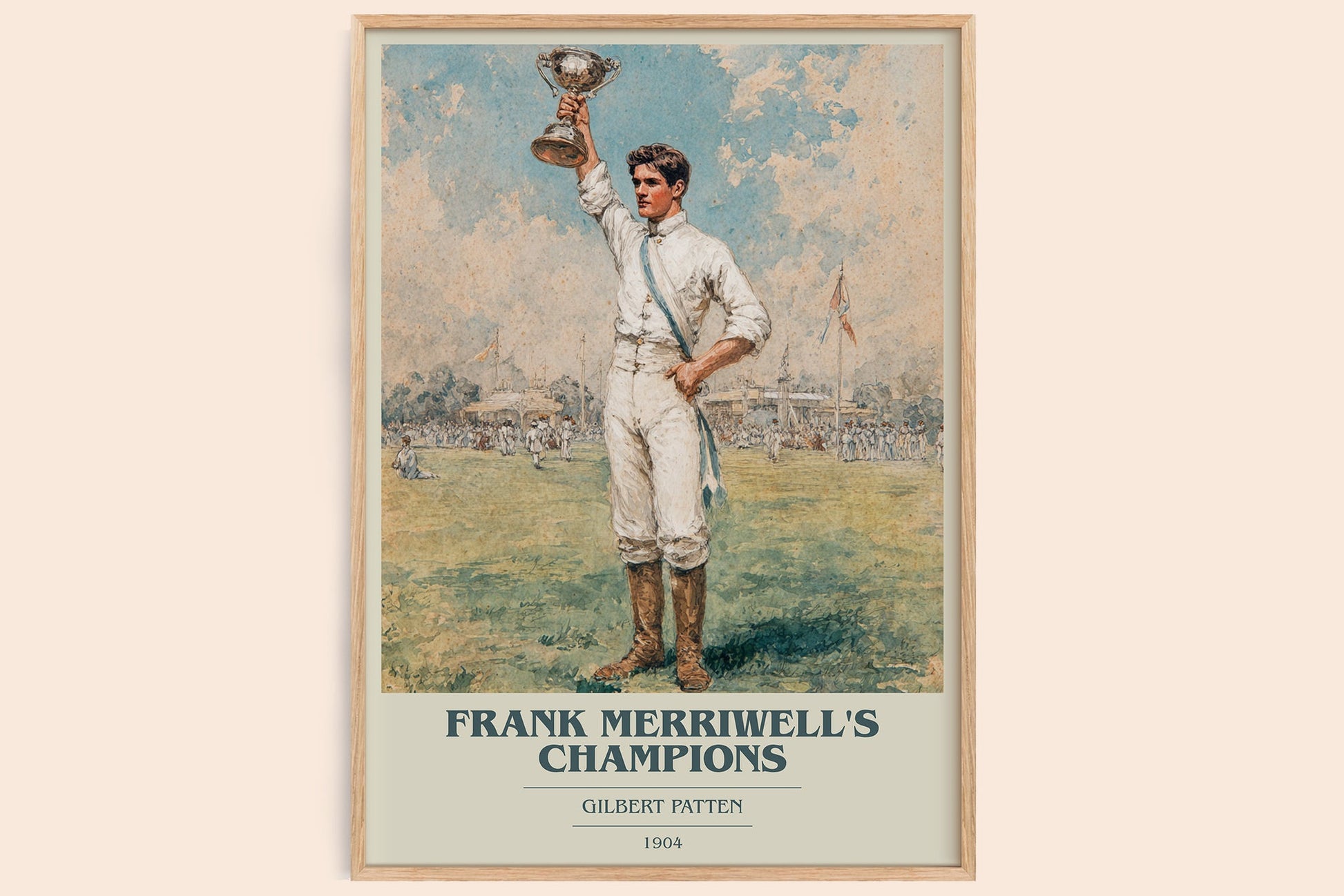 Frank Merriwell's Champions book cover book poster by Gilbert Patten – framed literary art print