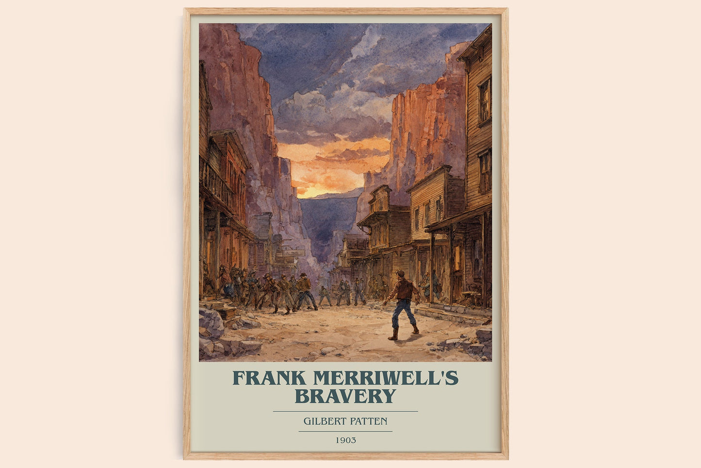 Frank Merriwell's Bravery book cover book poster by Gilbert Patten – framed literary art print